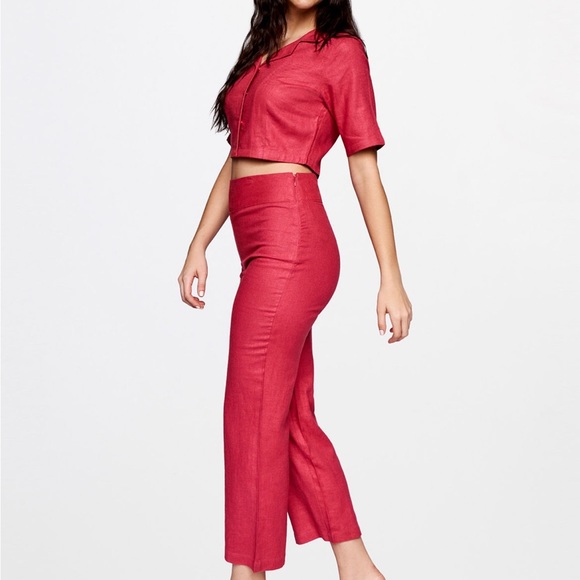 AND india Solid cropped set wine colour size 8 no signs of wearing just like new - Picture 2 of 6
